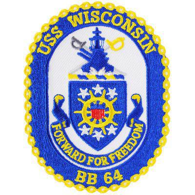 USS WI Crest Patch
