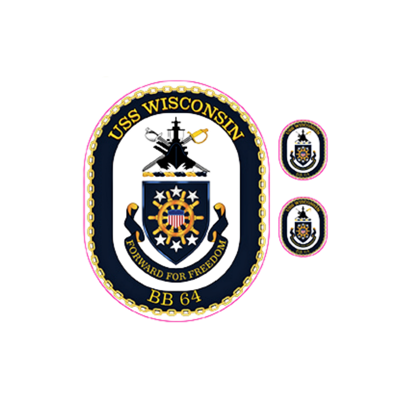 USS WI Crest Sticker Set3