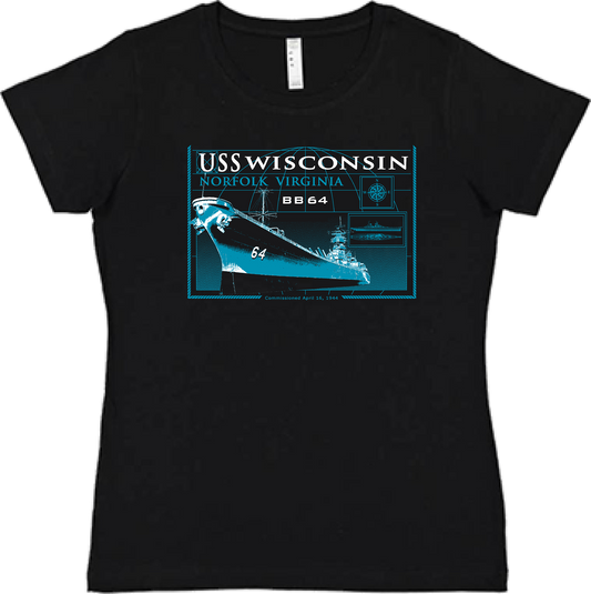 USS WI Blueprint Ladies Tee