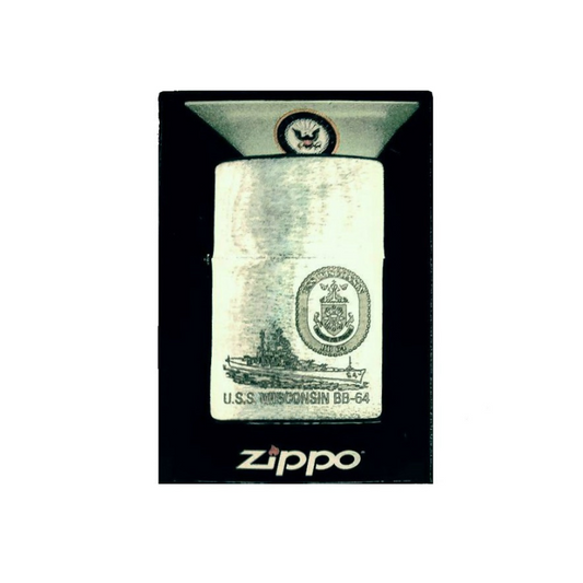 USS WI Zippo-Chrome