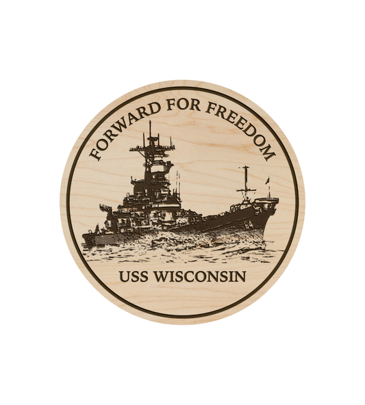 USS WI Wood Coaster Collection