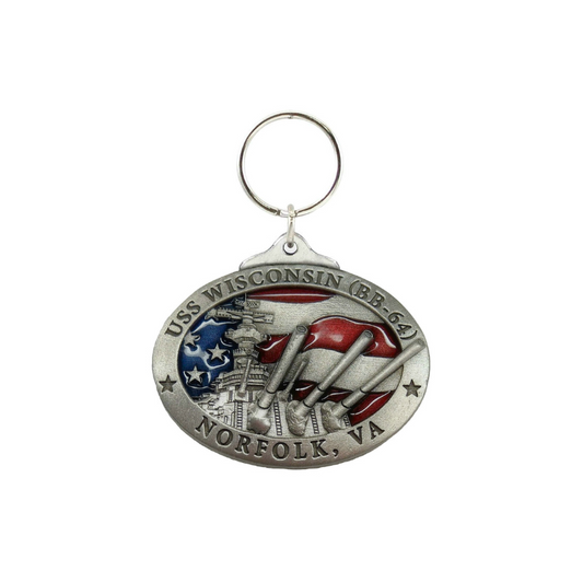 USS WI Medallion Keychain