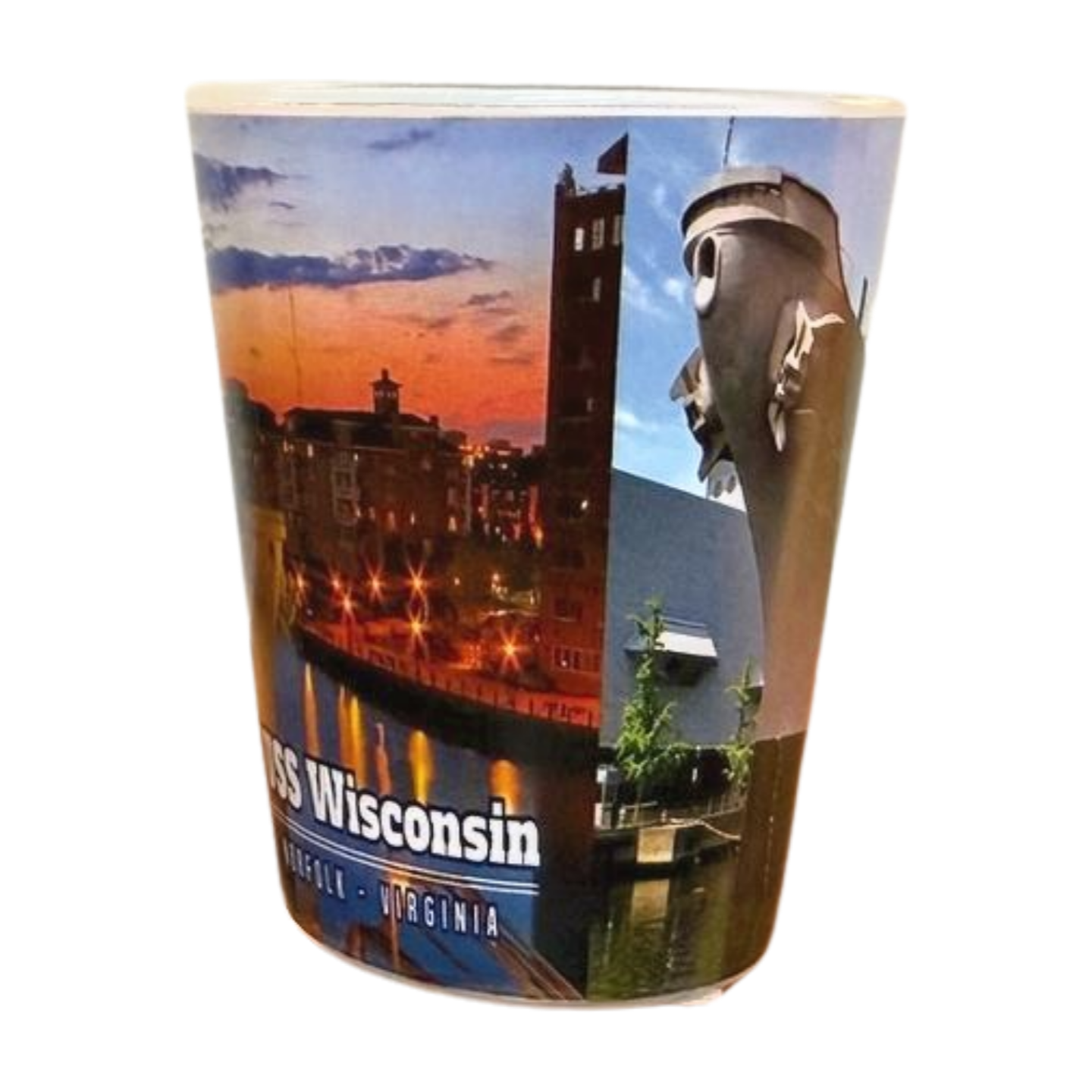 USS WI Photo Shot Glass