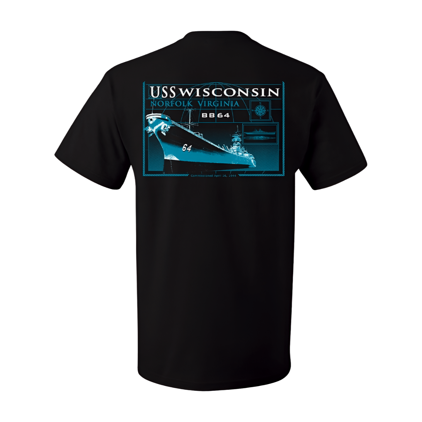 Blueprint T-Shirt USS WI – Nauticus Gift Shop