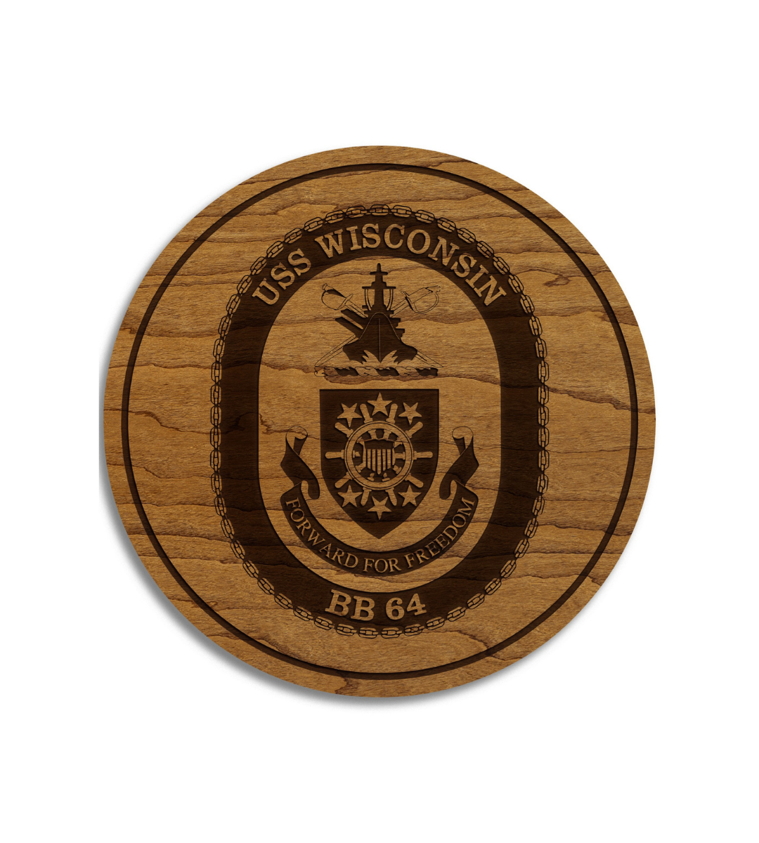 USS WI Wood Coaster Collection