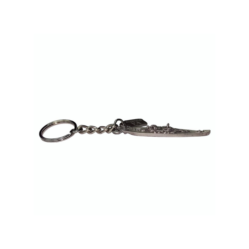 USS WI Pewter Keychain