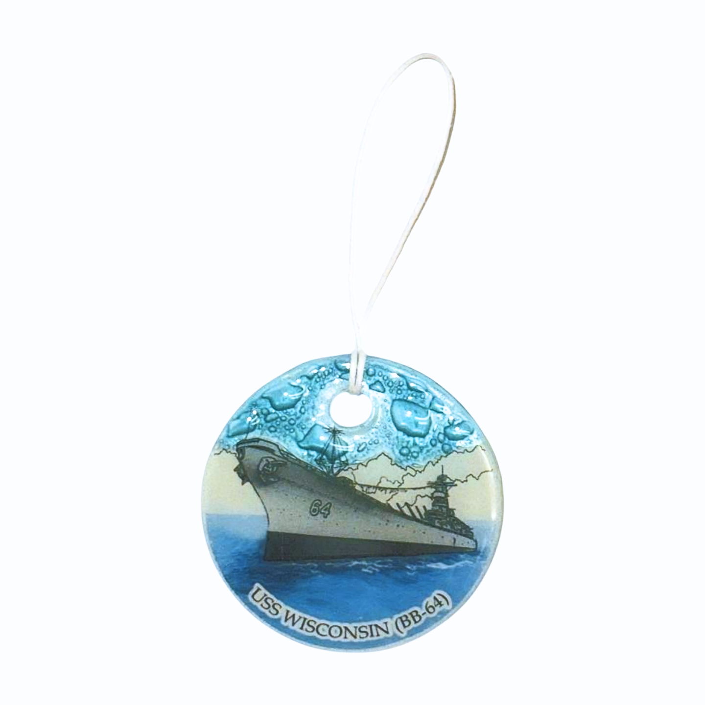 Glass Wisconsin Disk Ornament