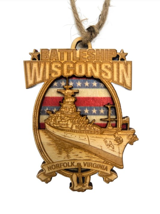 Battleship Wisconsin Ornament