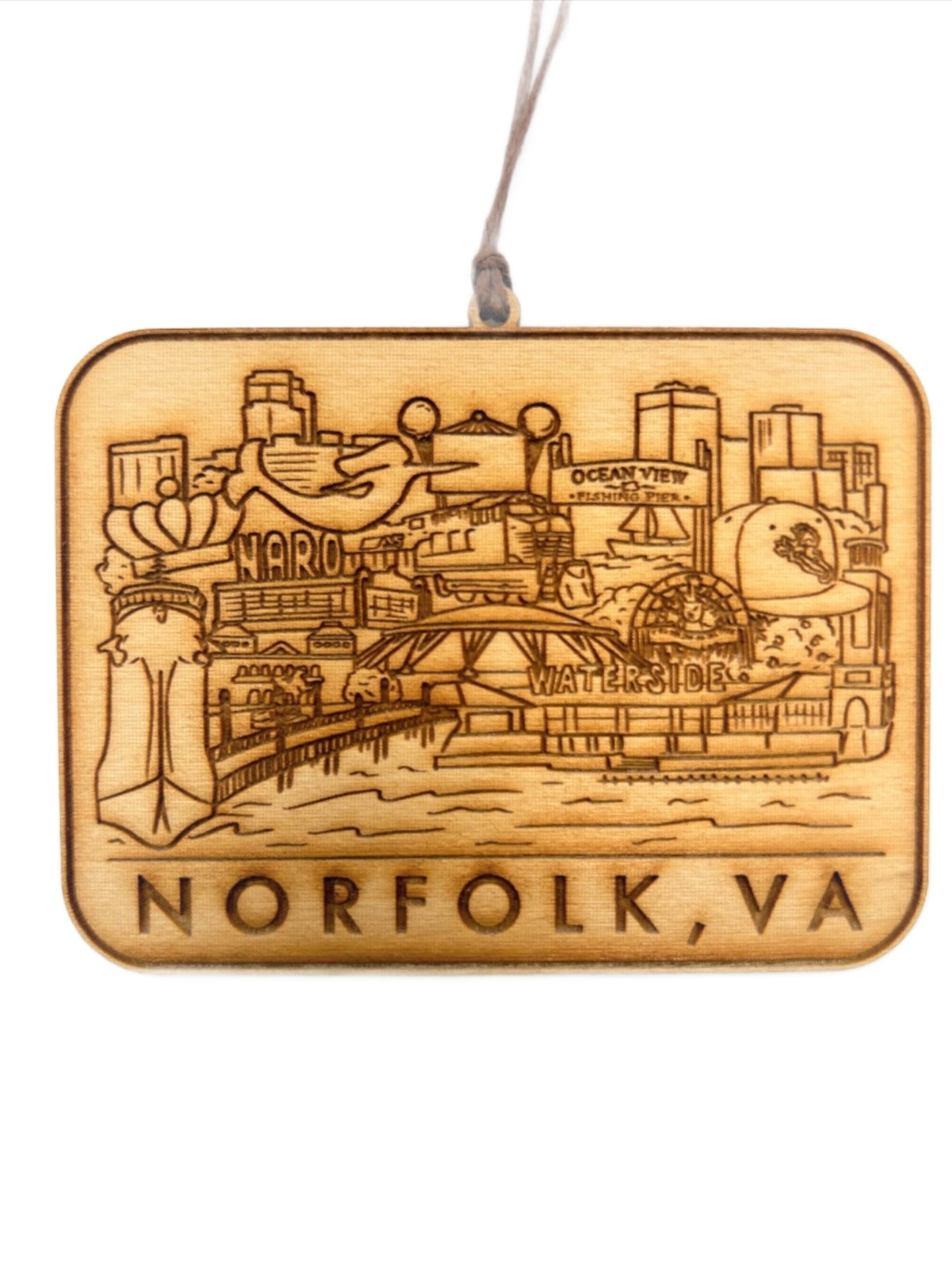 Norfolk Virginia wooden Ornament