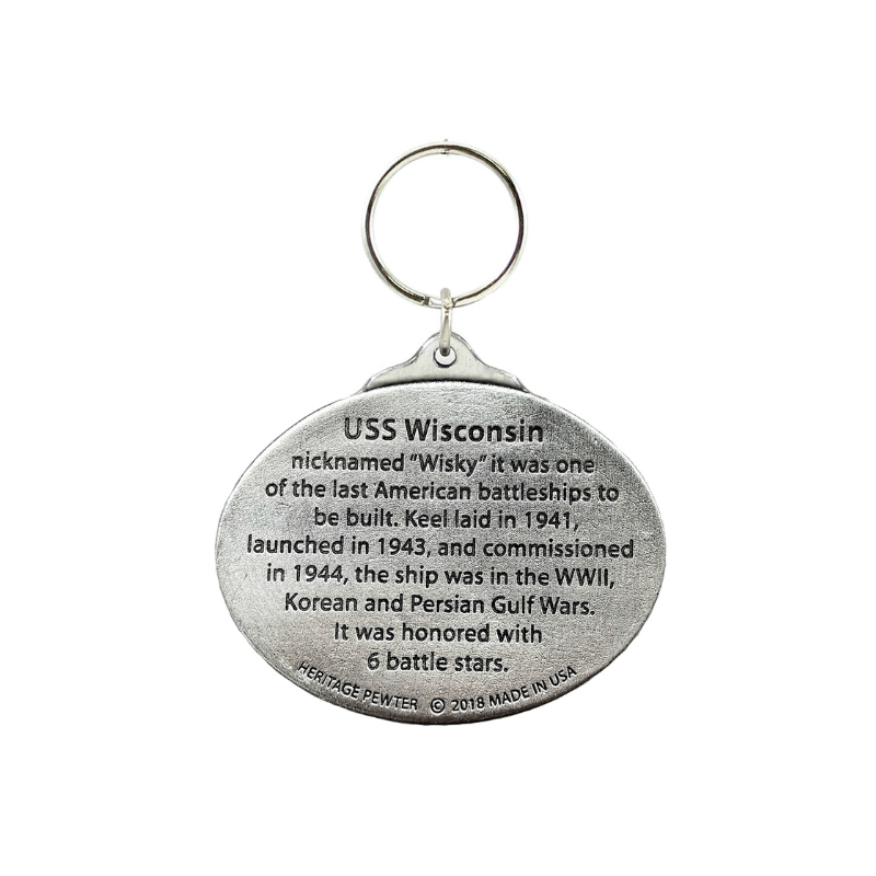 USS WI Medallion Keychain