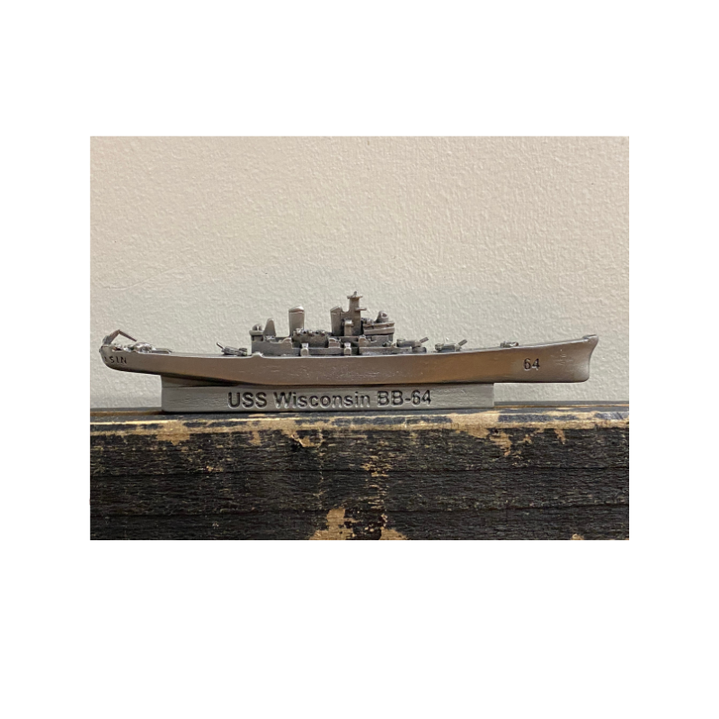 USS WI Pewter Model