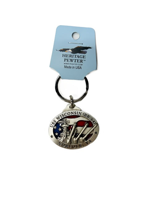 Battleship Wisconsin Medallion Key Chain