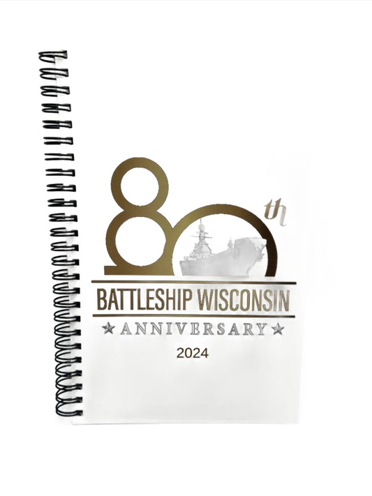 80th Anniversary Battleship Wisconsin spiral notebook