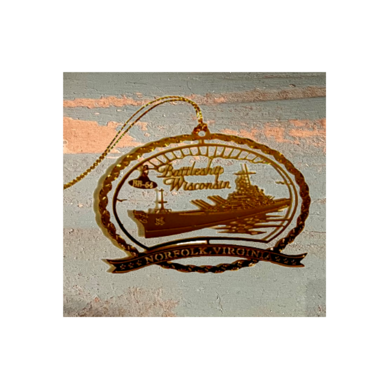Battleship Wisconsin Brass Ornament