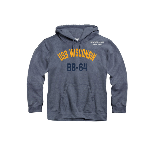 USS Wisconsin Arched Applique Hoodie