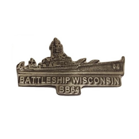 Battleship Wisconsin Pewter Magnet